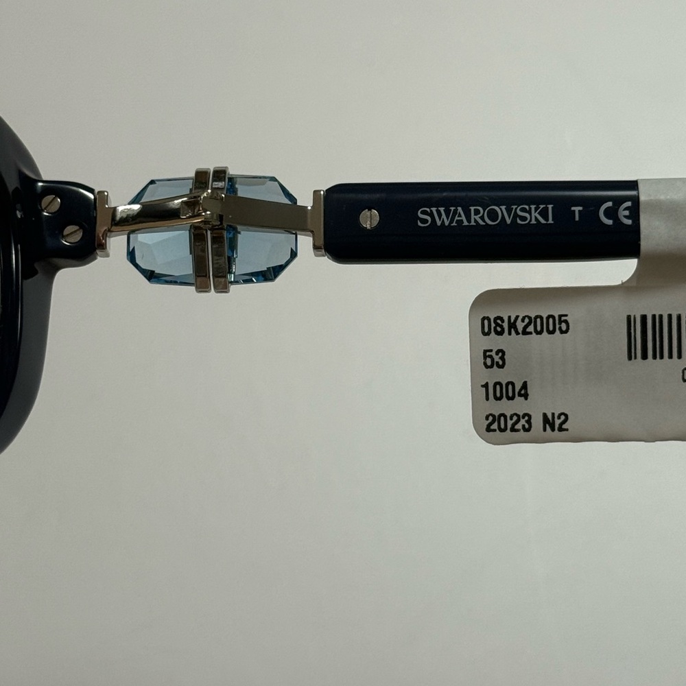 SWARVOSKI Elegant Navy Blue Cat-Eye Glasses with Crystal Details - Picture 7 of 8
